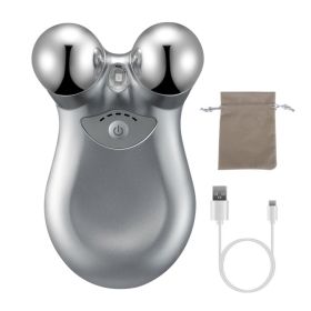 1Pc Micro-current Face Massager Rechargeable Face Neck Roller Intelligent Facial Massager With 5 Gears For Skin Tightening and Skin Lifting (Option: Grey)
