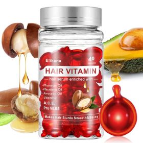 Hair Treatment Serum 40 Hair Care Capsules - No Rinse - With Argan Macadamia & Avocado Oils - Vitamins A, E, & Pro B5 - Conditioner For W & M (Option: 1 Bottle)
